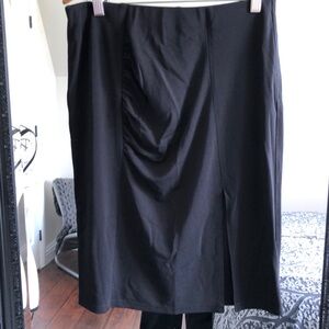 Sz8 Joseph Ribkoff elastic waist black ruched skirt